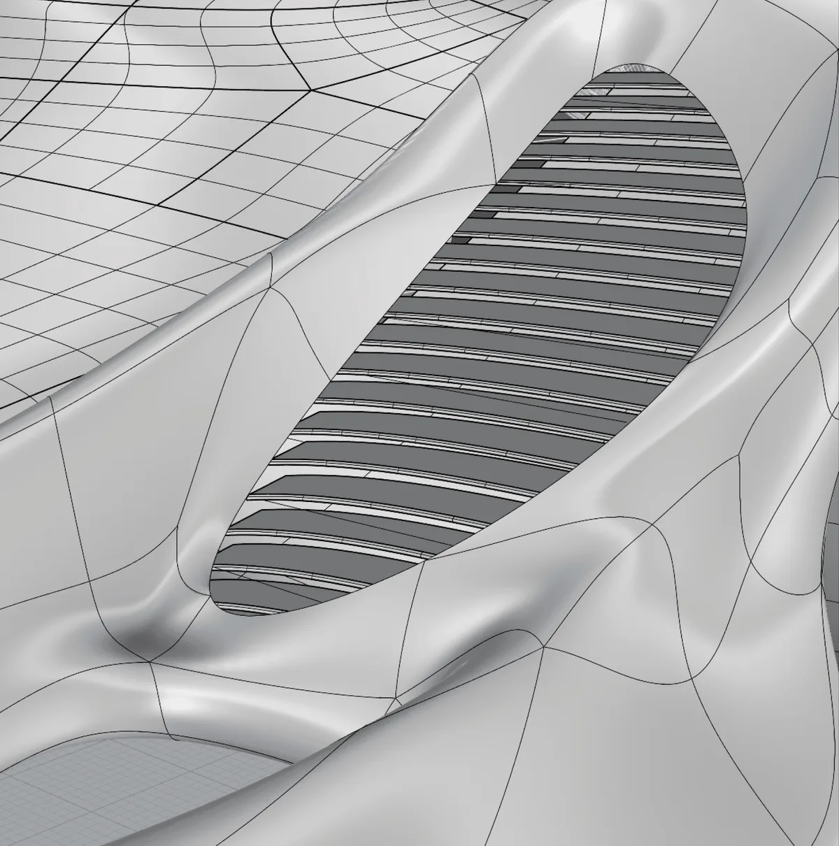 Vent slats in an even, repeated pattern.