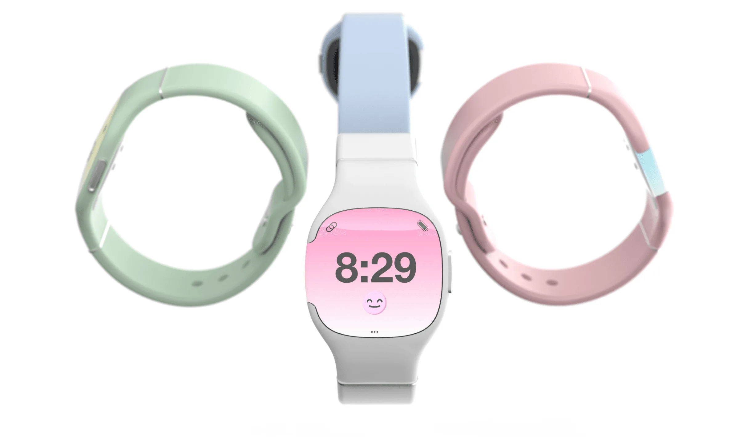 Four colors of soft, easy-to-clean silicone.